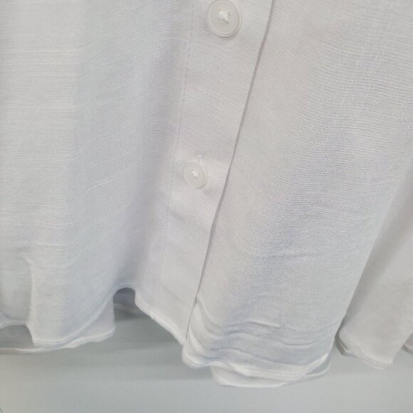 Torrid Womens Rayon Slub Drop Shoulder Button Front Shirt Size 00 M/L White NWT - Picture 6 of 16
